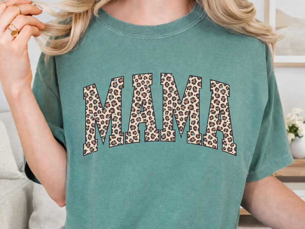 Leopard Print MAMA Graphic Tee