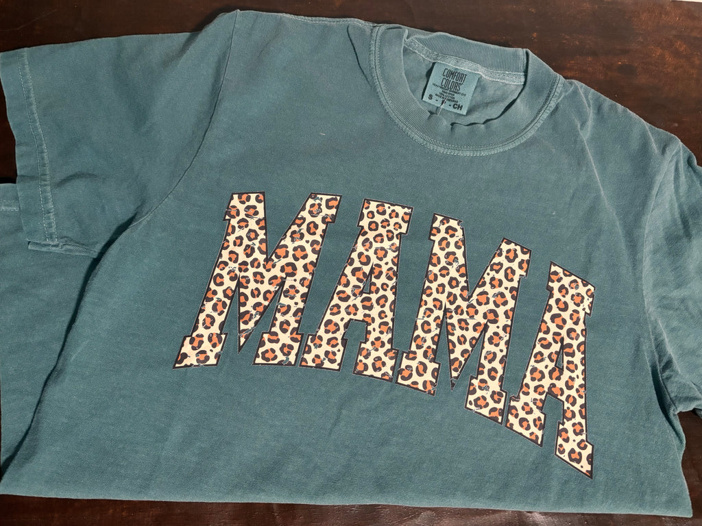 Leopard Print MAMA Graphic Tee
