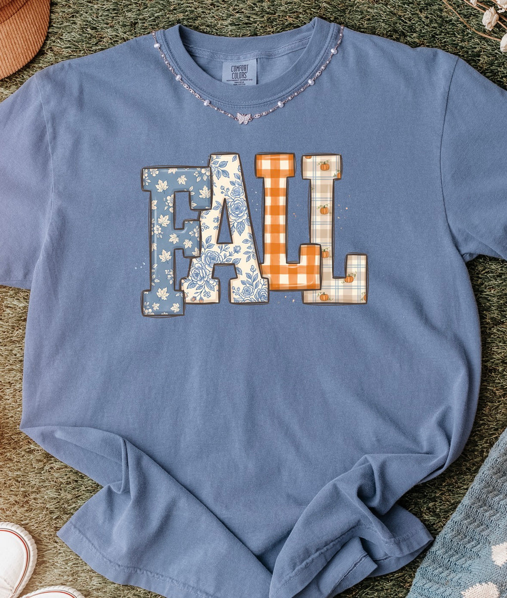Fall Patchwork Graphic Tee